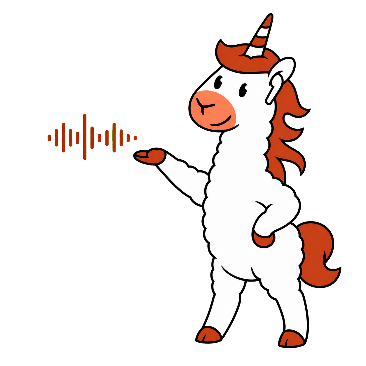 Llamacorn mascot enthusiastically presenting an API connection